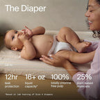 Coterie Baby Wipes + Diapers Kit, Size 1 Diapers (198 Count) & 12 Pack (672 Count) Baby Wipes with 99% Water, Plant Based Materials, Hypoallergenic for Sensitive Skin