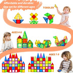 MAGBLOCK Magnetic Tiles for Kids, 66PCS Magnet Tiles Building Blocks Construction Toys Incorporating Magnets for Toddlers, Magnetic Blocks Learning Toys Gift for 3+ Year Old Boys and Girls