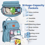 PILLANI Baby Diaper Bag Backpack - Large Bag for Boys & Girls, Waterproof Diaper Backpack - Travel Diaper Bags w/Changing Pad, Baby Registry Search & Shower Gifts - Essentials Must Haves Newborn Stuff