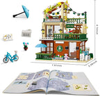 3 in 1 Coffee House Building Set with Light, 875 PCS City Cafe Shop Building Block Toy Architecture Construction Model for Adults Teens Kids Boys Girls Ages 8-12+