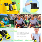 Kids Binoculars Best Gifts for 3-12 Years Boys Girls High-Resolution Optics Shockproof Mini Compact Binocuolar Toys Folding Small Telescope for Bird Watching Camping Outdoor Play