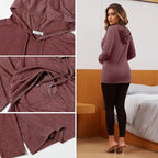 GINKANA Women's Nursing Hoodie Sweatshirt Long Sleeves Breastfeeding Maternity Tops Casual Clothes