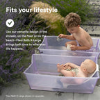 Stokke Flexi Bath X-Large Bundle, White - Spacious Baby Bathtub + Newborn Support - Lightweight, Foldable & Easy to Store - Best for Ages 0-6