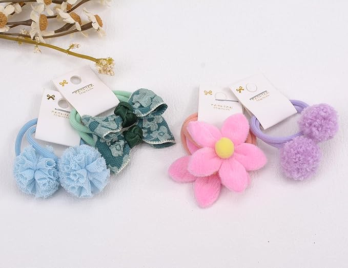 Baby Hair Ties with Bows for Toddler - 1.2 Inch Elastic Ponytail Holders Small Hair Ties For Baby Girls Infants Hair Accessories 30 Pieces
