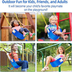 AGPTEK Toddler Swing Set, Heavy Duty Bucket Swing with Adjustable Rope, Toddler Cute Shape with 250 LB and 150 LB Capacity - Blue