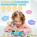 Toddlers Bilingual Spanish & English Talking Flash Cards with 288 Sight Words, Speech Therapy Toys for 3 4 5 6 Years Old Boys and Girls, Learning Educational Kids Gifts (Blue)