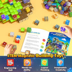 150 PCS Magnetic Blocks: Magnet Building Toys for Kids Ages 4-8, STEM Sensory Building Cubes for Toddlers, Build Mine Magnet World Set for 3-12 Boy Girl Years Old Birthday