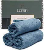 Tidal Blue Facial Washcloths Set of 6 Soft Cloths 10” x 10” 100% Viscose Derived from Bamboo Spa-Like Feel Silky Face Cloth for Skin Cleansing