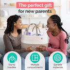 Rope Diaper Caddy - Storage for Baby and Toddler Items - Portable Cotton Organizer Easily Holds Diapers, Wipes, Clothing - Useful for Nursery, Bedroom (Beige, Regular)