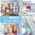 DRKIO 12 Pack Glass Baby Food Storage Containers - 4 & 8 oz Baby Food Jars with Lids Baby Food Maker Microwave Dishwasher Freezer Safe 100% Leak Proof BPA Free Reusable