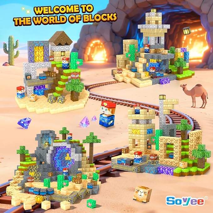 150 PCS Magnetic Blocks: Magnet Building Toys for Kids Ages 4-8, STEM Sensory Building Cubes for Toddlers, Build Mine Magnet World Set for 3-12 Boy Girl Years Old Birthday