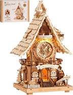 ROKR 3D Wooden Puzzles for Adults,Wooden Cuckoo Clock Model kit,435 Piece 3D Puzzles,Ideal Gift for Adults and Teens