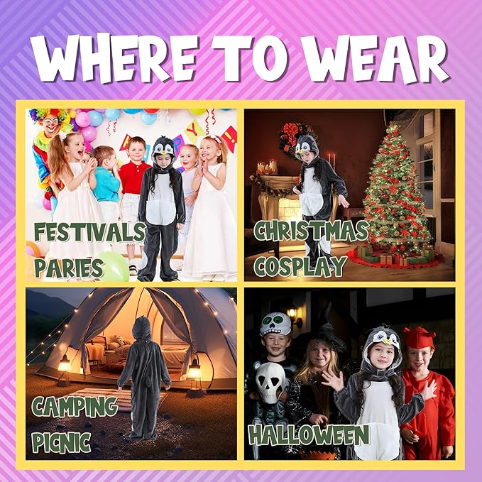 MICHLEY Adorable Animals Cosplay Costume for Kids 3-12Years Soft Breathable & Skin Friendly Halloween Birthday Party