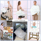 Car Seat Covers for Babies - Multi- use Nursing Carseat Canopy, Breastfeeding Covers, Baby Shower Gifts for Boys and Girls (Rainbow)