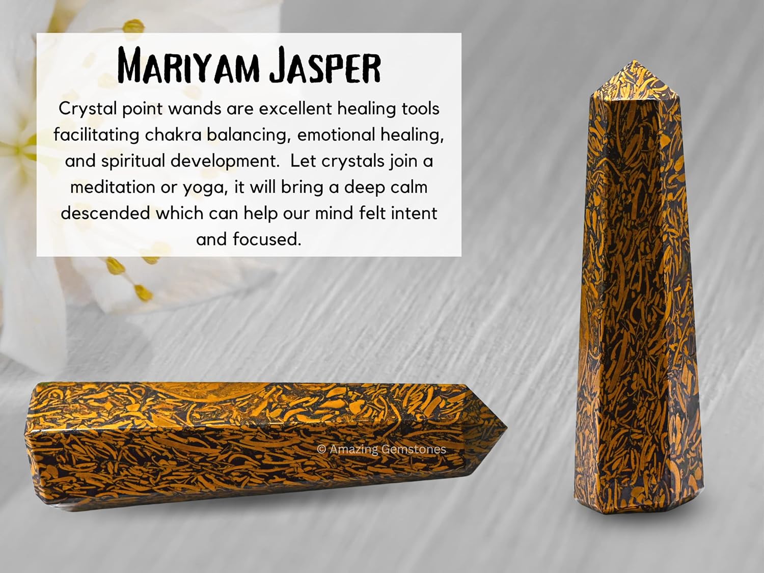 Amazing Gemstone Mariyam Jasper/Calligraphy Jasper Crystal Towers ~ Natural Healing Crystal Point Obelisk for Reiki Healing and Crystal Grid (3- Inch)