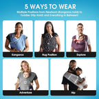 Small-Petite Original Baby K'tan Baby Carrier: #1 Easy Pre-Wrapped, Soft, Slip-On, No Rings, No Buckles | 5 in 1 Baby Sling Gift | Infant Wrap for Newborn to Toddler up to 35lb Women 2-4, Men up to 36