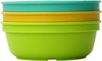 Re-Play 12 Oz. Toddler Bowls for Snack and Everyday Dining - Dishwasher and Microwave Safe - Made in USA - Set of 3-5.75" x 5.75" x 2" - Aqua Asst