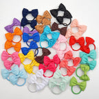 CÉLLOT Toddler Hair Accessories - 40pcs 2.75" Elastics Rubber Ribbon Bands, Bows for Baby Girls, Kids & Children