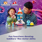 LEGO DUPLO 3 in 1 Space Shuttle Adventure Rocket Ship Building Set, Kids Educational Space Discovery Toy for 3-Year-Olds and Up, Develops Preschool Kids’ Learning and Fine Motor Skills, 10422