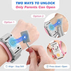 Zooawa Toddler Leash 2Pack, Toddler Kids Harness Anti Lost Wrist Link with Magnetic Lock, Reflective Safety Walking Harness Wristband Leashes for 2,3,4 Years Old Boys Girls, Blue+Pink