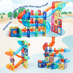 MAGBLOCK Magnetic Tiles 176Pcs Marble Run Children's Educational Toys for Developing Mathmatics and Physics Skills and for Developing Creativity and Imagination Toys for Kids Age 8 9 10+ Years Old