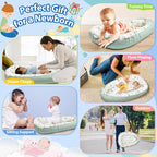 Baby Lounger - Breathable & Soft Baby Nest, Portable and Lightweight Tummy Time Lounger for Home and Travel, Ideal Newborn Babies Essentials Baby Shower Gifts