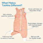 TotAha Toddler Sleep Sack with Legs, 0.5 TOG Light and Soft Baby Sleeping Bag, Walker Sleep Sack for Babies 12-24M, 2T-3T