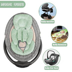 GFU Infant Car Seat Insert Head and Body Support, Reversible Newborn Insert for Carseat with Strap Pads, Soft Stroller Cushion Pillow Insert for Boys and Girls, Fits for Stroller, Swing, Green