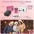 1000X Handheld Microscope for Kids 4K 2.0" Screen Rechargeable Mini Pocket Digital Microscopes w/Slides Kit Portable Edu Gift Age 4-6 8-12 Children Students (Pink)