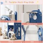 Toddler Slide Baby Slide for Toddlers Kids with Basketball Hoop Telescope Indoor Outdoor Slide Playset Playground
