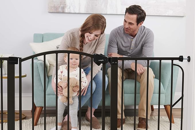 Regalo 58-Inch Easy Step Extra Tall Arched Décor Walk Thru Baby Gate, Award Winning Brand, Includes 4-Inch Extension Kit, 4 Pack Pressure Mount Kit and 4 Pack Wall Mount Kit, Bronze