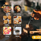 Meat Thermometer Digital Instant Read, with Bottle Opener, for Grill and Cooking, Backlight & Calibration Food Thermometer, Kitchen Gadgets for BBQ, Turkey, Candy, Liquids