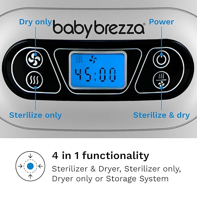 Baby Brezza Baby Bottle Sterilizer and Dryer Machine – Electric Steam Sterilization - Universal Fit - Pacifiers, Glass, Plastic, and Newborn Feeding Bottles