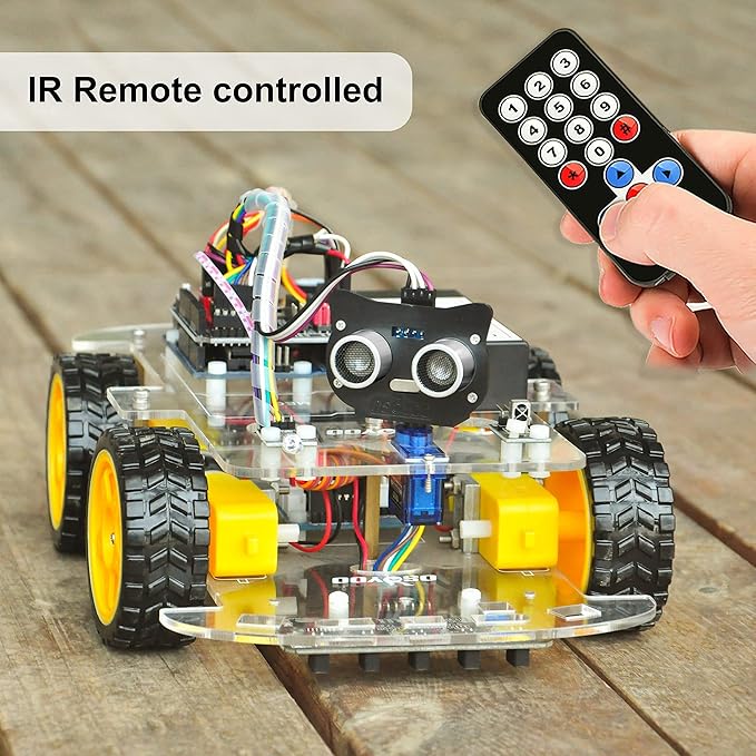 OSOYOO Robot Car Starter Kit for Arduino | STEM Remote Controlled App Educational Motorized Robotics for Building Programming Learning How to Code | IOT Mechanical DIY Coding for Teens Adults