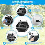 Theefun Bubble Machine: 750ML Metal Automatic Bubble Maker for Toddlers and Kids, Portable Professional Bubble Blower Operated by Plug-in Bubble Toys for Parties Weddings Indoor and Outdoor Use