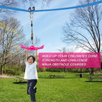 Ninja-Twister Swing Spins Set: Slackline Attachments - 360° Handle Twist-Spin Flips Toy Activate Ninja Powers - Ninja Warrior Accessories - Kids Ninja Hang Toys for Playground Backyard,Pink