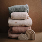 mushie Extra Soft Muslin Fitted Crib Sheet | 192 Thread Count | 28"x 52" (Blush)