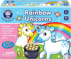 Orchard Toys Moose Games Rainbow Unicorns Game. Race Your Unicorns Over The Rainbow to a Pot of Gold in This Magical, Fun Color-Matching Game! Ages 3+ for 2-4 Players