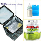 Breastmilk Cooler Bag with Ice Pack Fits 4 Baby Bottles Up to 9 Ounce Insulated Baby Bottle Bag Breast Milk Cooler on The Go with Strap Baby Bottle Cooler Bag for Nursing Mom Daycare or Travel