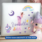 CRYPTONITE Custom Stickers Name & Initial for Fairy Decor I Fairy Pink Room Decor for Girl Bedroom Decor I Personalized Fairy Wall Decals for Little Girl Room Decor I Multiple Size Options (D. Fairy)