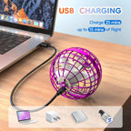 TOMZON Flying Orb Ball, Cool Toys for Boys Girls, Hover Ball Boomerang Fidget Spinner, Drone for Kids with Colorful Light Flying Spinner, A32 Purple