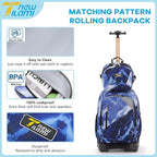 NEW TILAMI 18 inch Rolling Backpack Boys for School – Durable, Waterproof, Adjustable Handle, Stair Climbing, Variety of Colors & Patterns, Lightning Purple