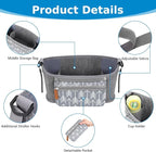 Accmor Universal Stroller Organizer with Detachable Phone Bag, Stroller Bag Caddy Organizer Stroller Accessories for Uppababy, Baby Jogger, Nuna, Doona, Britax Strollers