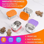 HaWare Stainless Steel Snack Containers for Toddlers and Kids, 8 oz Leak Proof Food Storage Containers with Silicone Lids, Stackable & Reusable Small Metal Lunch Box for Daycare and School- 3 Packs