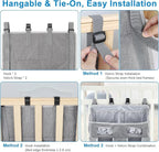 Accmor Changing Table Diaper Organizer, Hanging Diaper Caddy Organizer Stacker for Cribs Changing Table Playard Wall Baby Essentials Storage, Grey