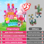 Magnetic Blocks - 100PCS Magnetic Building Block Cubes, Magnet Blocks Transparent Castle Princess Toy Building Sets for Kids, STEM Stacking Magnets Toys, Easter Birthday Gift for Boys Girls Age 4-8