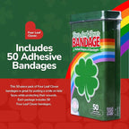 BioSwiss Bandages, 4 Leaf Clover Shaped Self Adhesive Bandage, Latex Free Wound Care, Fun First Aid Kit Supplies for Kids and Adults, 50 Count