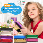 8 Pcs Metal Harmonica 10 Hole 10 Tones Titanium Color Harmonica Toys for Kids Beginners Early Education Musical Instruments Birthday Gift