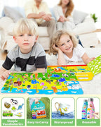 Reusable Sticker Book for Toddlers 2-4 Years, Stickers for Kids, Toddler Sticker Book Ages 1-3, Toddler Craft Activities, Toddlers Travel Toys Ages 2+ Boy Girl Birthday Gifts