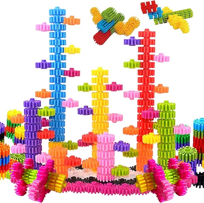 STEM Building Blocks Toys for Kids – Educational and Safe Gear Interlocking Construction Playset – Develop Creativity and Problem-Solving Skills